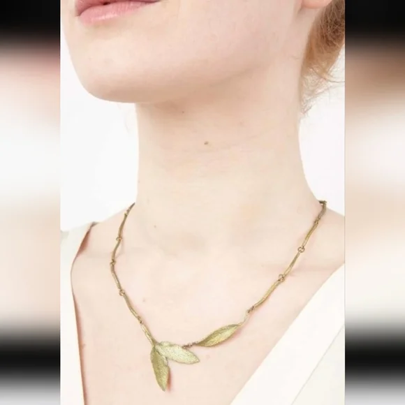 Michael Michaud Botanical Sage Necklace Cast Bronze